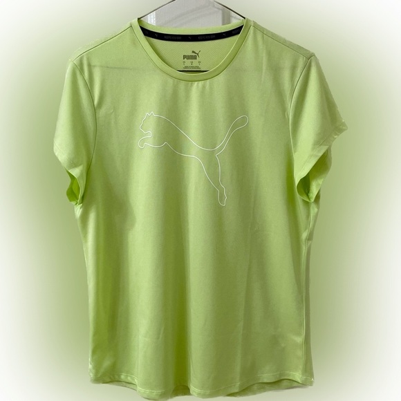 NWT Puma dryCELL Lime Green w/ Cat Logo Women’s Shirt Top Large - Picture 2 of 4